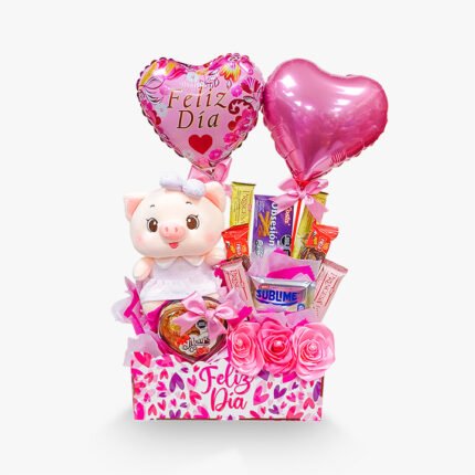 Peluche + Chocolates + Rosas Eternas + Globos